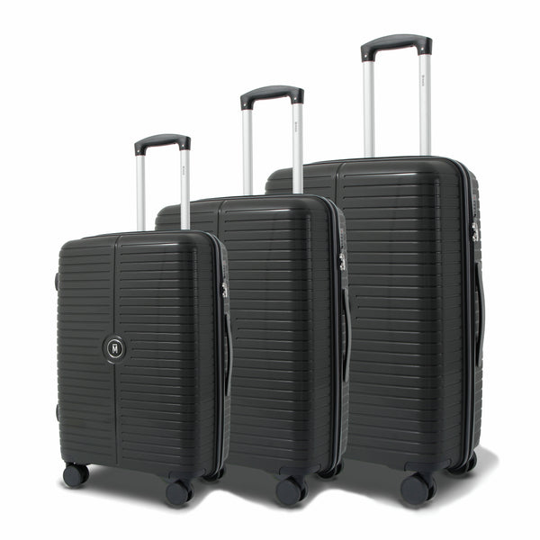 The Miami Luggage Set of 3 - Ivory Black