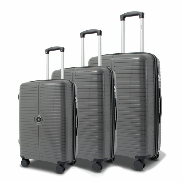 The Miami Luggage Set of 3 - Charcoal Grey