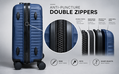 Anti-Puncture Double Zippers