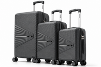 MYKASE Oxford Series Set of 3 trolley luggage in Ivory Black