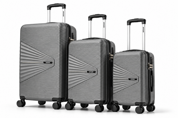 MYKASE Oxford Series Set of 3 trolley luggage in Charcoal Grey