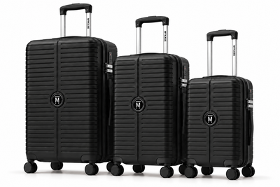 The Miami Luggage Set of 3 - Ivory Black