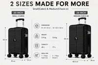 MYKASE Miami Series 2-piece trolley bag set in Ivory Black