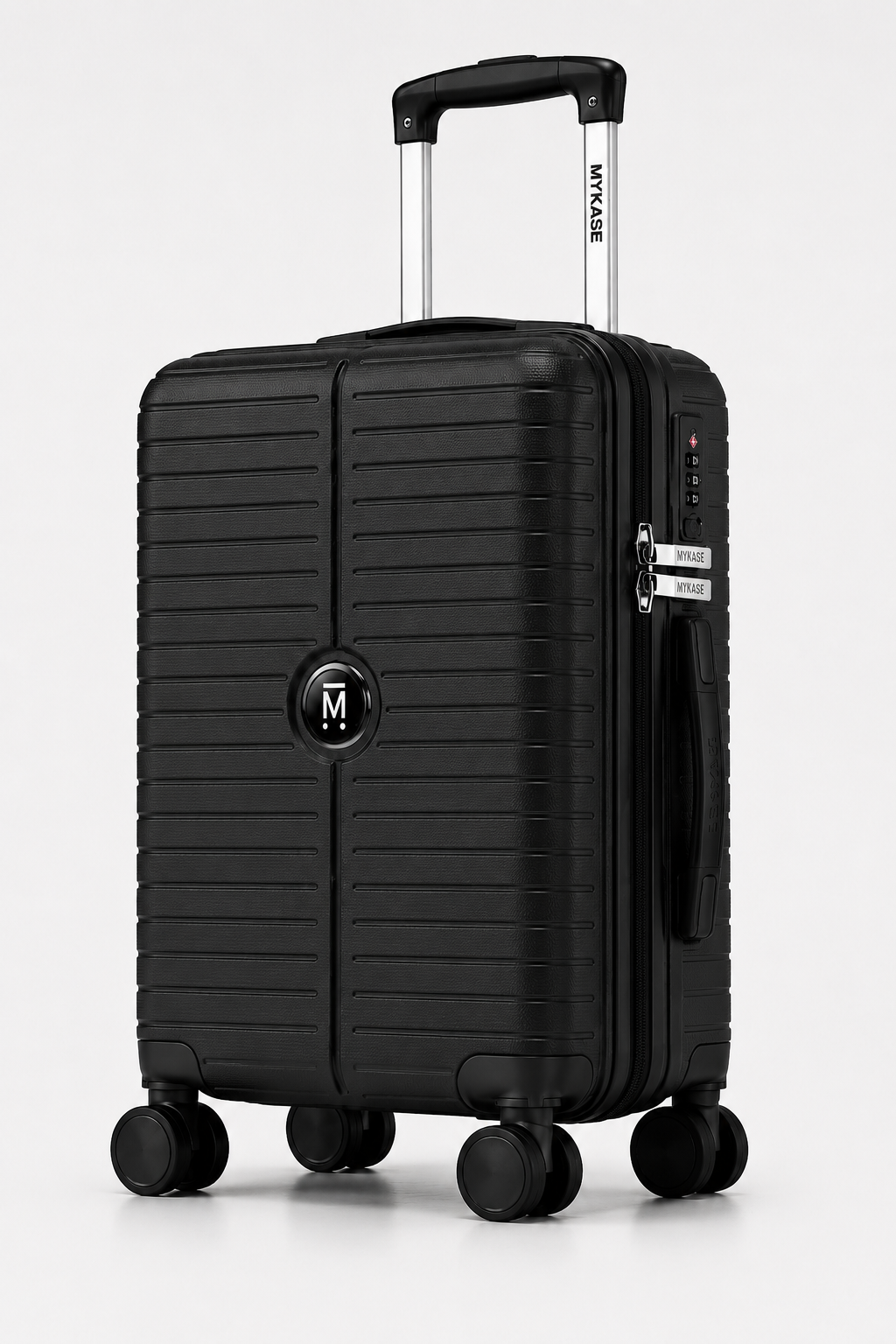 MYKASE Miami Series 8 Wheel 55 cm Cabin Trolley Bag, 100% Virgin Polypropylene, 360 Spinner Strong & Durable Wheels, Anti-Theft Zippers, 3-Year Warranty