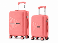 MYKASE Oxford Series 2-piece trolley bag set in Salmon Pink