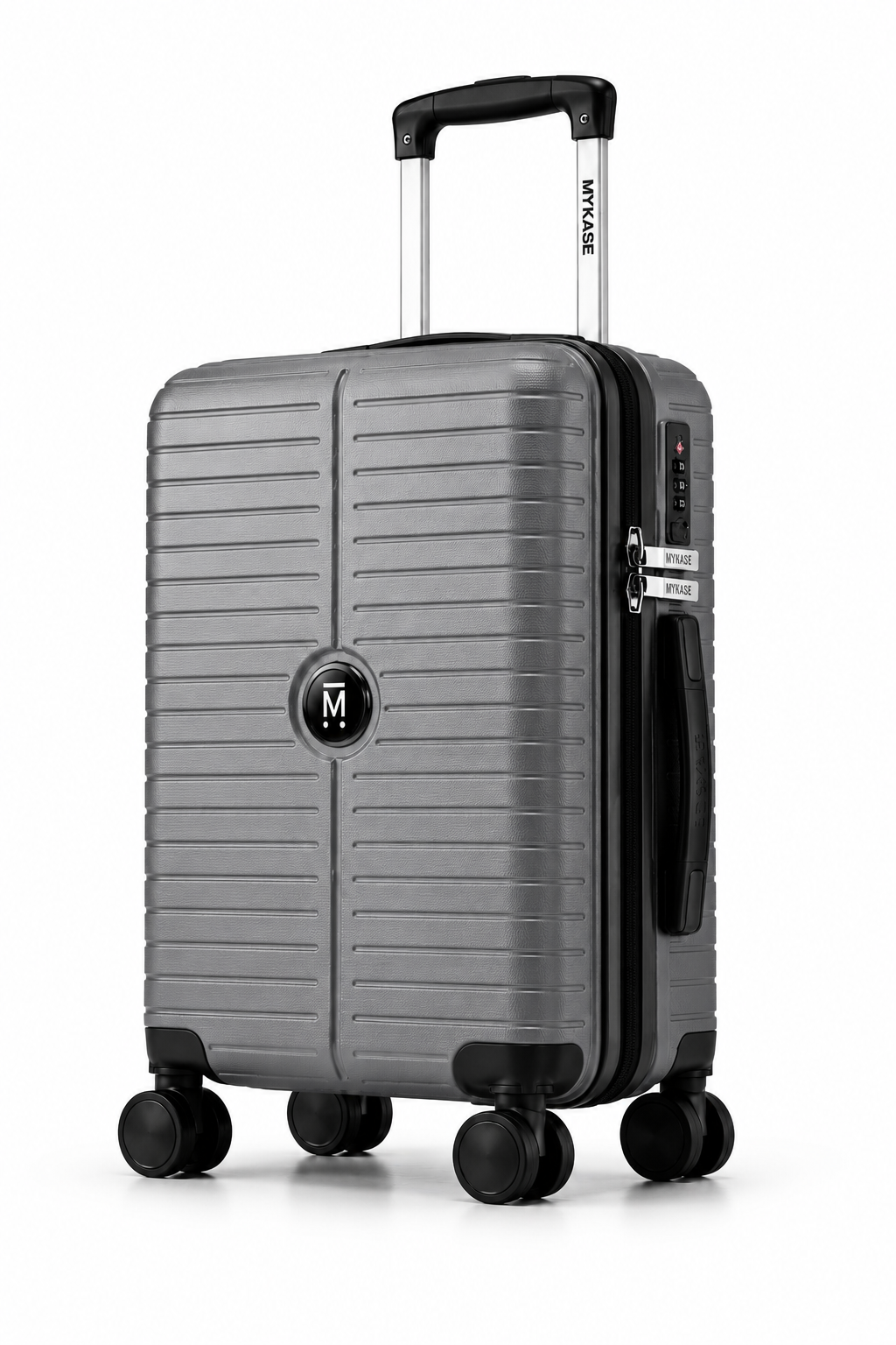 MYKASE Miami Series 8 Wheel 55 cm Cabin Trolley Bag, 100% Virgin Polypropylene, 360 Spinner Strong & Durable Wheels, Anti-Theft Zippers, 3-Year Warranty