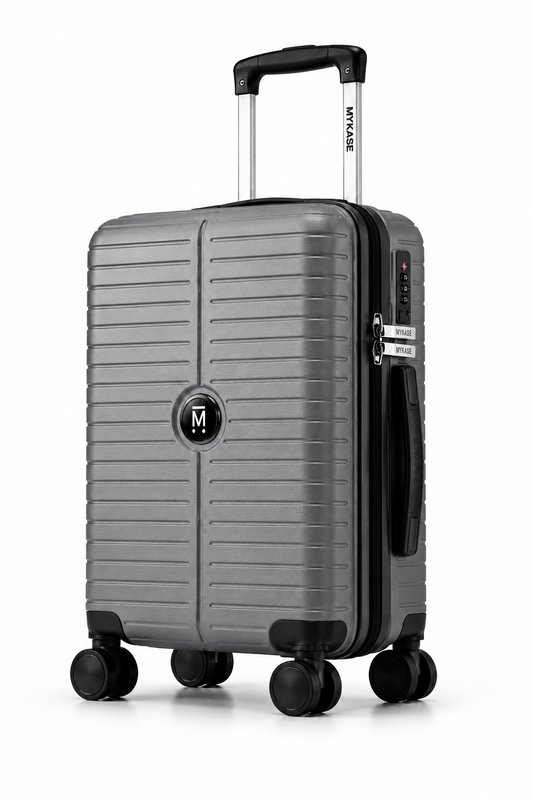 MYKASE Miami Series 8 Wheel 55 cm Cabin Trolley Bag, 100% Virgin Polypropylene, 360 Spinner Strong & Durable Wheels, Anti-Theft Zippers, 3-Year Warranty
