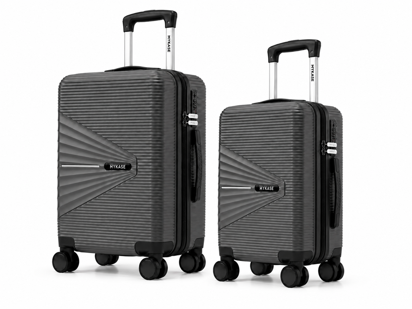MYKASE Oxford Series 8 Wheels Set of 2 (Cabin + Medium) Trolley Bags, 100% Virgin Polypropylene, 360 Spinner Strong & Durable Wheels, Anti-Theft Zippers, 3-Year Warranty