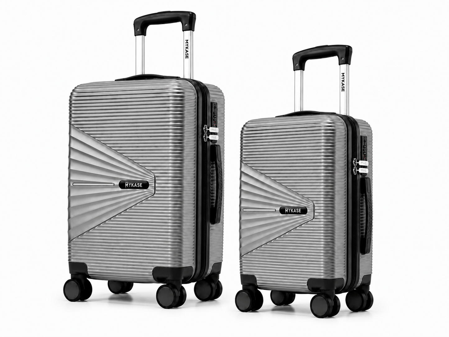 MYKASE Oxford Series 8 Wheels Set of 2 (Cabin + Medium) Trolley Bags, 100% Virgin Polypropylene, 360 Spinner Strong & Durable Wheels, Anti-Theft Zippers, 3-Year Warranty