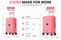 MYKASE trolley bag detail — Salmon Pink