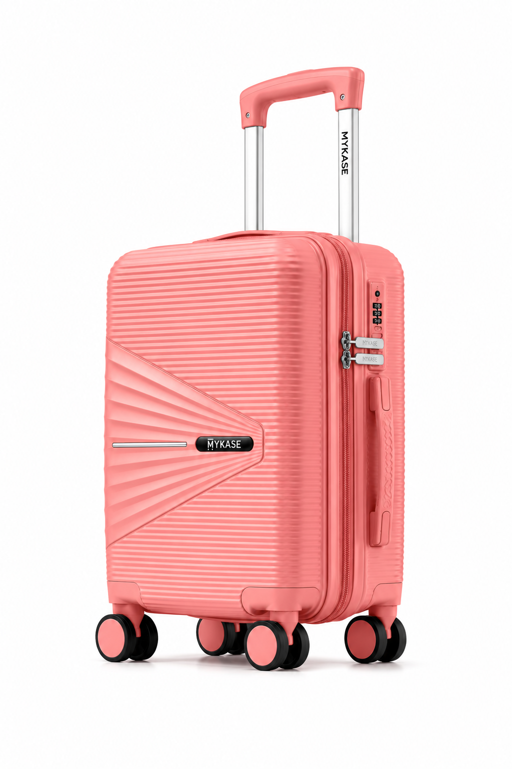 MYKASE Oxford Series 8 Wheel 55 cm Cabin Trolley Bag, 100% Virgin Polypropylene, 360 Spinner Strong & Durable Wheels, Anti-Theft Zippers, 3-Year Warranty