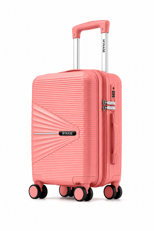 MYKASE Oxford Series 8 Wheel 55 cm Cabin Trolley Bag, 100% Virgin Polypropylene, 360 Spinner Strong & Durable Wheels, Anti-Theft Zippers, 3-Year Warranty