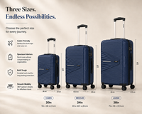 MYKASE Oxford Set of 3 size chart — Cabin, Medium, Large in Cosmic Blue