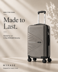 MYKASE trolley bag detail — Charcoal Grey