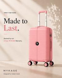 MYKASE trolley bag detail — Salmon Pink
