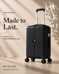 MYKASE trolley bag detail — Ivory Black