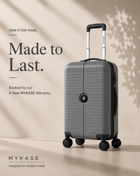 MYKASE trolley bag detail — Charcoal Grey