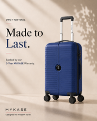MYKASE trolley bag detail — Cosmic Blue